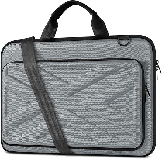 MOSISO Hard Shell Laptop Case for Men Women,17 inch Computer Bag Compatible with MacBook, HP, Dell, Lenovo, Asus, Notebook,17.3 inch Laptop Bag with Front Pocket & Shoulder Strap, Gray