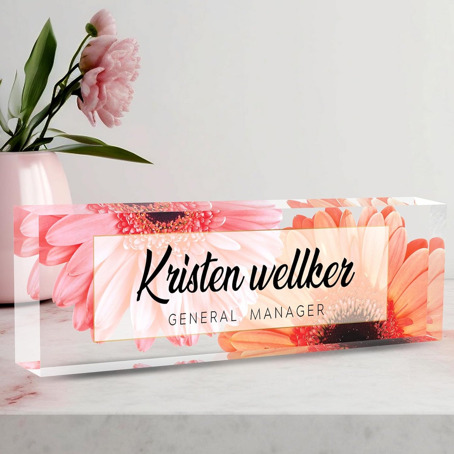 Custom Name Plate for Desk, Desk Name Plate Personalized Acrylic Office Desk Decor for Women and Men, Employee Appreciation Gifts Office Gifts for Boss, Manager, Teacher, Nurse