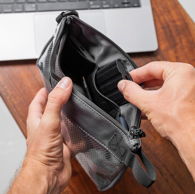 GOBAGS Production Zipper Bags - Electronics & Camera Accessories Bag - Cable organizer, Gear Accessory Pouch, Travel Camera Essentials (Small, Gray, 2 pack)