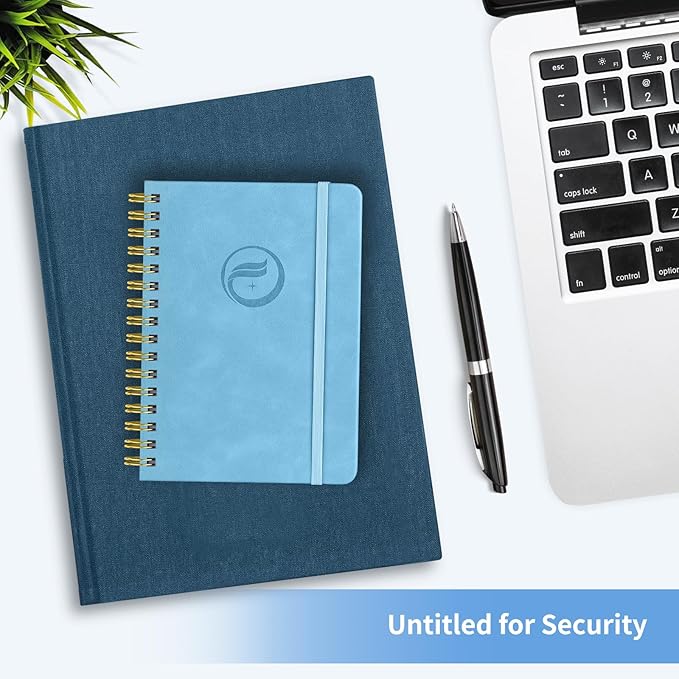 Small Password Book with Alphabetical Tabs, Password Keeper Book for Seniors, Individual & Colorful Tabs, Spiral Hardcover Password Notebook Small for Website Logins, 4.7" x 5.8", Blue