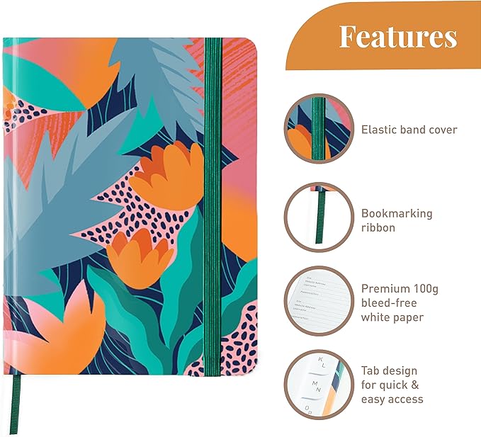 Rileys & Co. Password Book with Alphabetical Tabs, Password Keeper, Password Books for Seniors, Password Notebook for Internet Login, Website, Username (6 x 5 Inches, Floral)