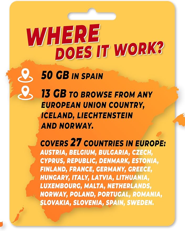 Prepaid SIM Card (Mundo-15) 29 GB in Spain