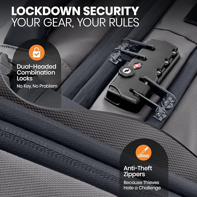 Fanwoli Vacuum Rolling Travel Backpack, Carry On Luggage with TSA Lock & Anti Theft Zipper, 70L Expandable Airback with Compression Pump, Waterproof Laptop Bag Ideal for Flight & Business,Grey