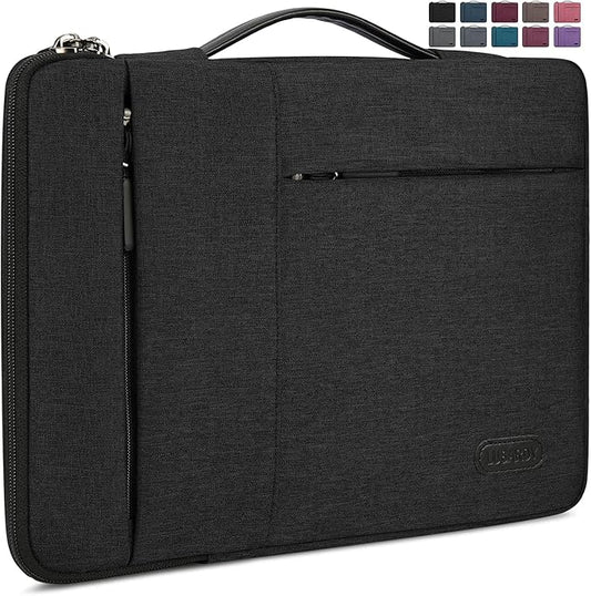 Laptop Sleeve Case 15-15.6 Inch Waterproof Business Computer Carrying Case Portable Handle Briefcase Bag Compatible with 15.6 Inch MacBook Air/Pro 15-15.6 Inch HP Samsung Notebook Black
