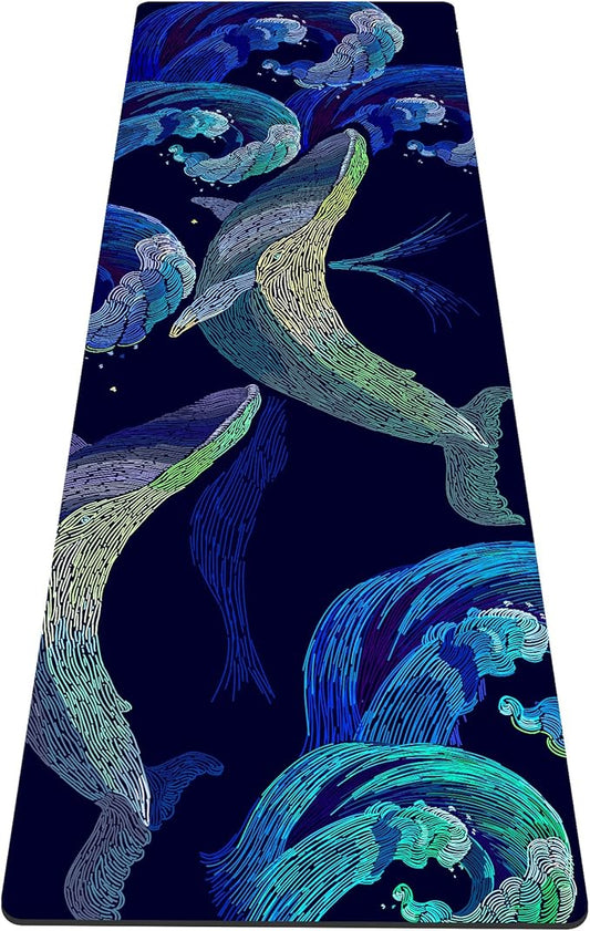 nuveti Yoga Mat Print Extra Thick TPE Non Slip Fitness Exercise Mat with Carrying Bag,72"x24" Extra Thick 6MM Exercise & Workout Mat for Yoga, Pilates Fitness and Floor Exercises