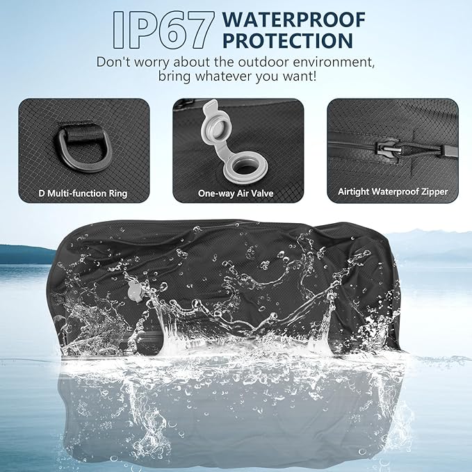 33L Professional Vacuum Bags for Travel with Wireless Vacuum Pump, Dobaly IP67 Reusable Vacuum Compression Bags for Suitcases and Backpack Space Saver Vacuum Bags Lightweight&Durable (2PC+Pump)