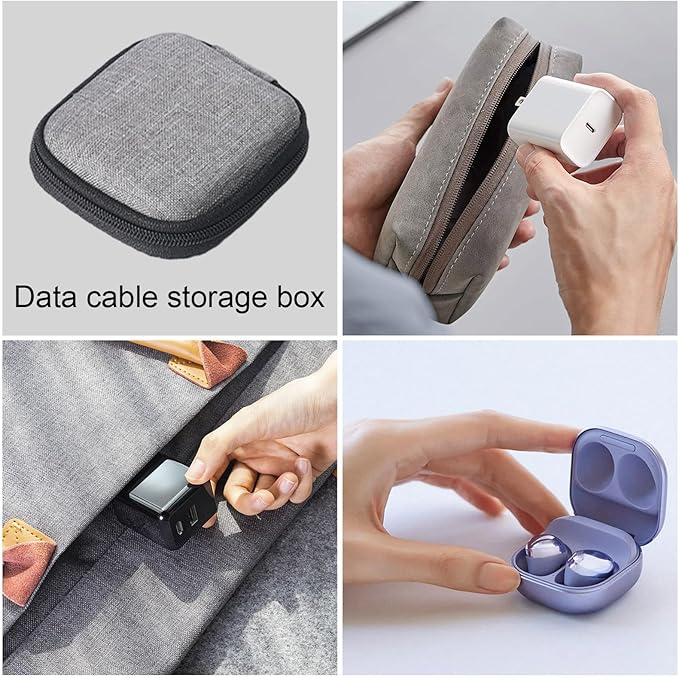 Mini Electronic Case - Cable Organizer Solid Color Electronic Organizer | Travel Digital Accessories Storage Bag Waterproof Travel Bags for Keeping Tech Cables