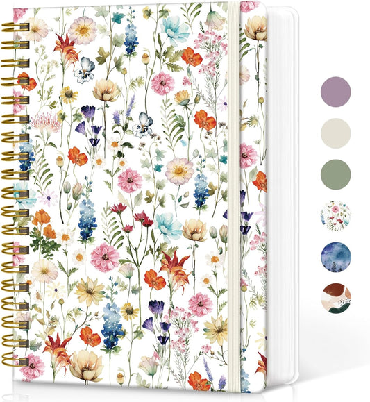 Spiral Dotted Notebook Journal for Work, 300 Pages, Thick B5 (7.1"x10") Bullet Dotted Journal for Women & Writing, Hardcover Notebook for Note Taking, Perfect for Work School Note Taking Business, Floral