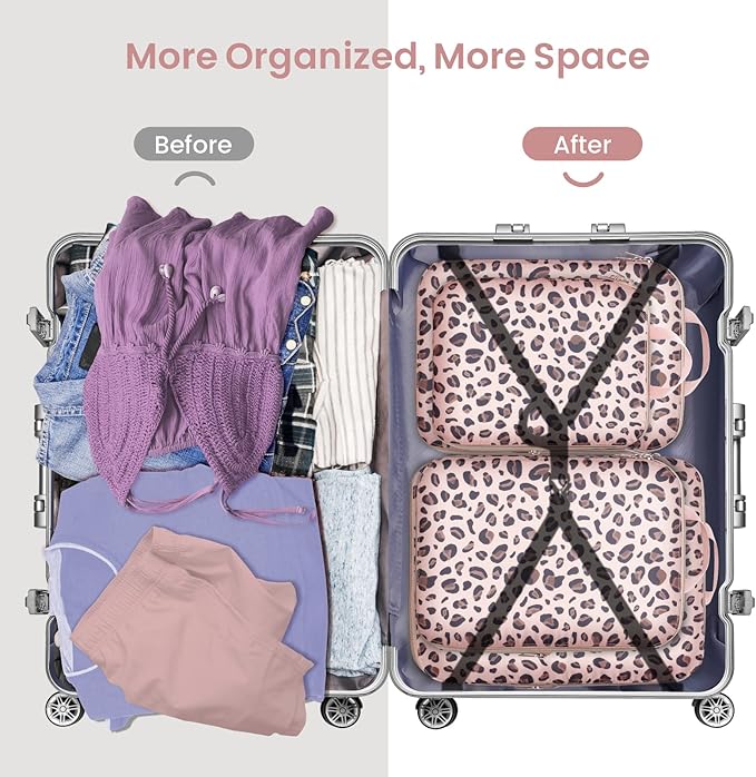 Cambond Compression Packing Cubes for Travel Women - Travel Bags Luggage Organizers Travel Essentials Compression Cubes for Travel Carry on Suitcases Organizer