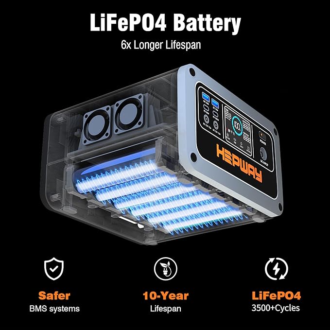 H30 Portable Power Station,300W LiFePO4 Battery,288Wh Solar Generator,2 AC 120V Outlets,PD 100W USB-C Output, 90000mah Power Bank for Hurricane Emergency Outdoor Camping RVs Home Use (Gray)