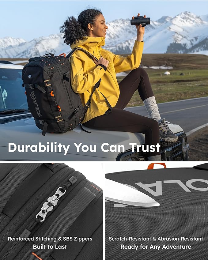 Tolaccea Travel Laptop Backpack, Large Carry on Backpack Flight Approved Convertible Duffle Luggage Bag Daypack Work Business Rucksack Fits 16" Laptop for Men Women 3 Carrying Ways, 40L-50L Expandable