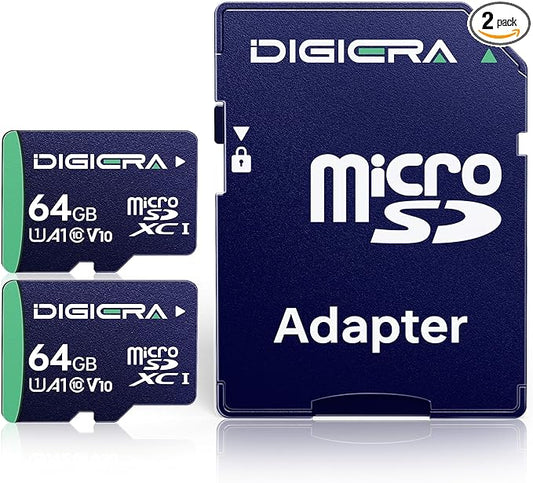 64GB CT100 microSDXC UHS-I Memory Card with Adapter - up to 100MB/s, C10, U1, V10, Full HD, A1, Micro SD Card for Smartphones, Tablets, Cameras, Gaming Consoles, and Drones (2 Pack)
