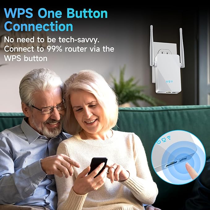 2025 WiFi Extender Signal Booster, New Gen Internet Booster for Home, 4X Faster, Covers up to 10,000 sq.ft, Wi-Fi Repeater with Ethernet Port, Wireless Long Range Amplifier, Easy Setup (White)