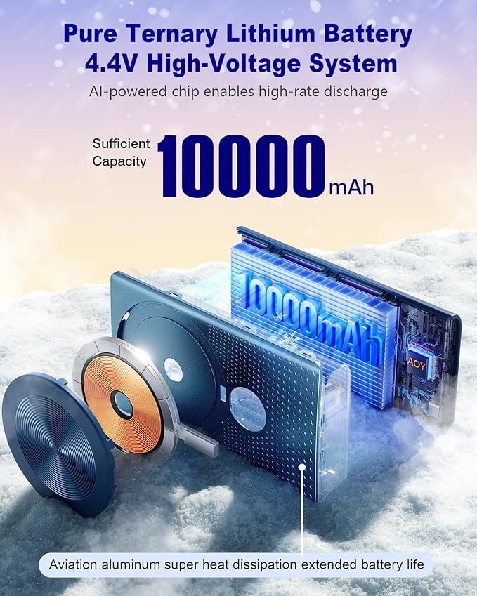 Kesguar Magnetic Portable Charger, 10000mAh 22.5W PD Super Fast Charging Wireless Power Bank. Ultra-Strong Magnet, USB C in&Out Battery Pack for Magsafe, iPhone 17/16/15/13/12 Pro Series, Dark Blue