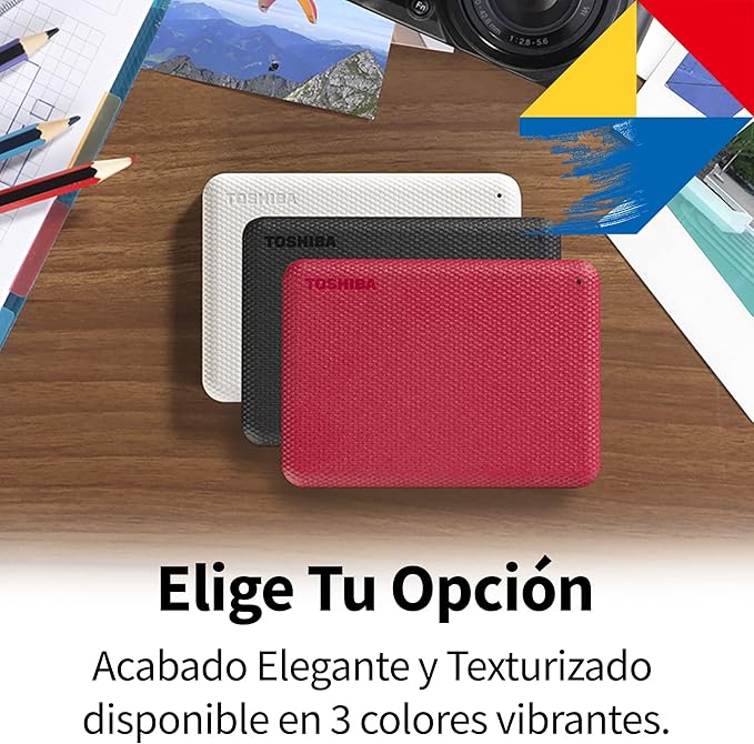 Toshiba Canvio Advance 1TB Portable External Hard Drive USB 3.0, Red - HDTCA10XR3AA