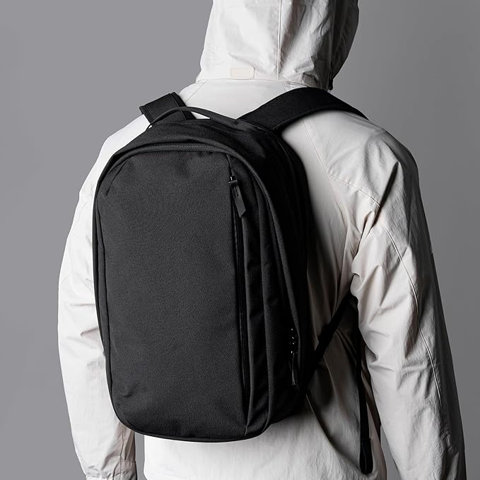 ALPAKA Metro Backpack Pro for Men 24L - Fits 15.6" Laptop Business Travel Backpack with YKK Zippers, MOD Key Leash & Luggage Pass-through, Durable Padded and Weatherproof Work Bag,Axoflux 600D (Black)