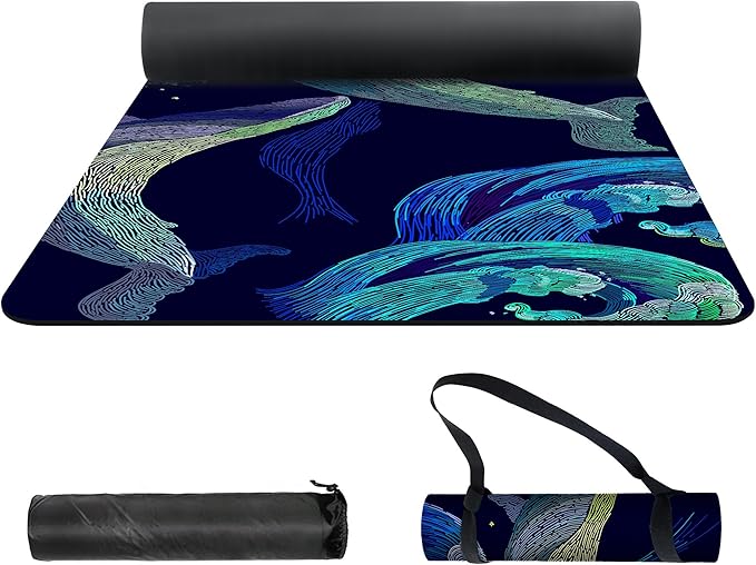 nuveti Yoga Mat Print Extra Thick TPE Non Slip Fitness Exercise Mat with Carrying Bag,72"x24" Extra Thick 6MM Exercise & Workout Mat for Yoga, Pilates Fitness and Floor Exercises