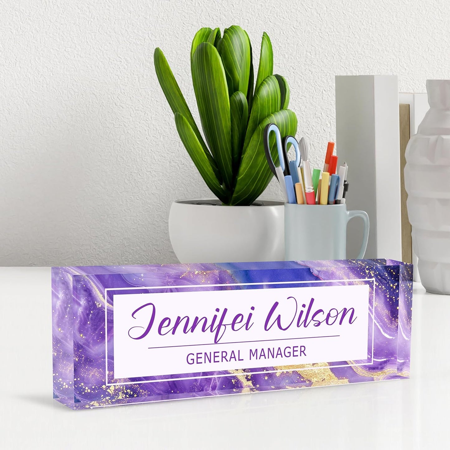 Custom Acrylic Name Plate for Office, Personalized Desk Decor for Women & Men, Employee Appreciation Gifts for Boss, Manager, Teacher, Nurse