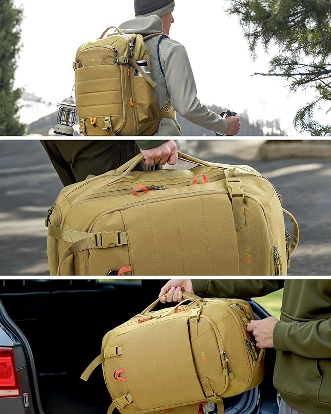 Tolaccea Carry on Travel Backpack, TSA Friendly Flight Approved Laptop Backpack Duffle Bag for Men Women with Dual Laptop Storage for 17.3", USB Charging Port, Business Rucksack 40L-50L Expandable