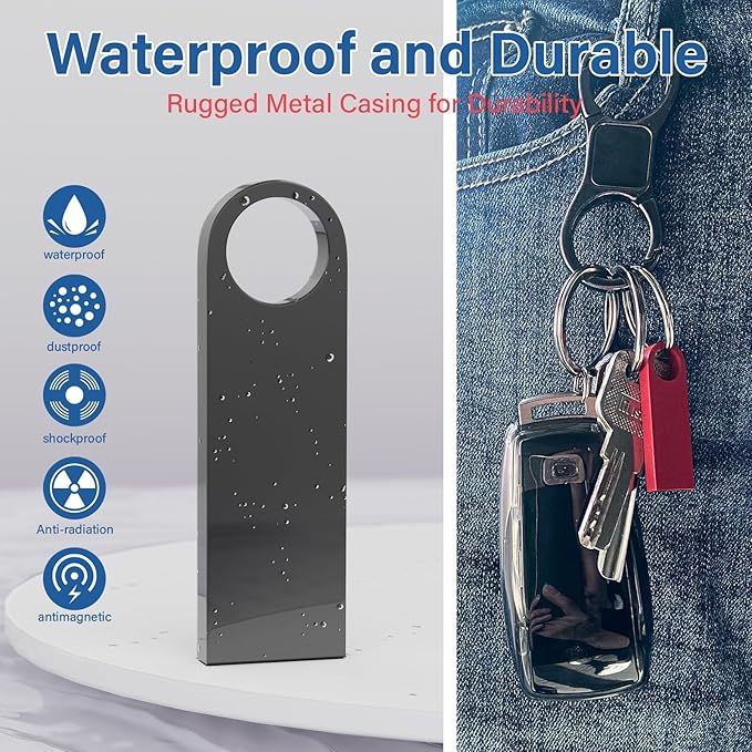 Customizable Flash Drives 128GB, Wooolken Personalized USB 2.0 Thumb Drives 10/20/50/100 Pack, Logo Pendrive Custom Memory Stick USB Engraved Logo (Metal)