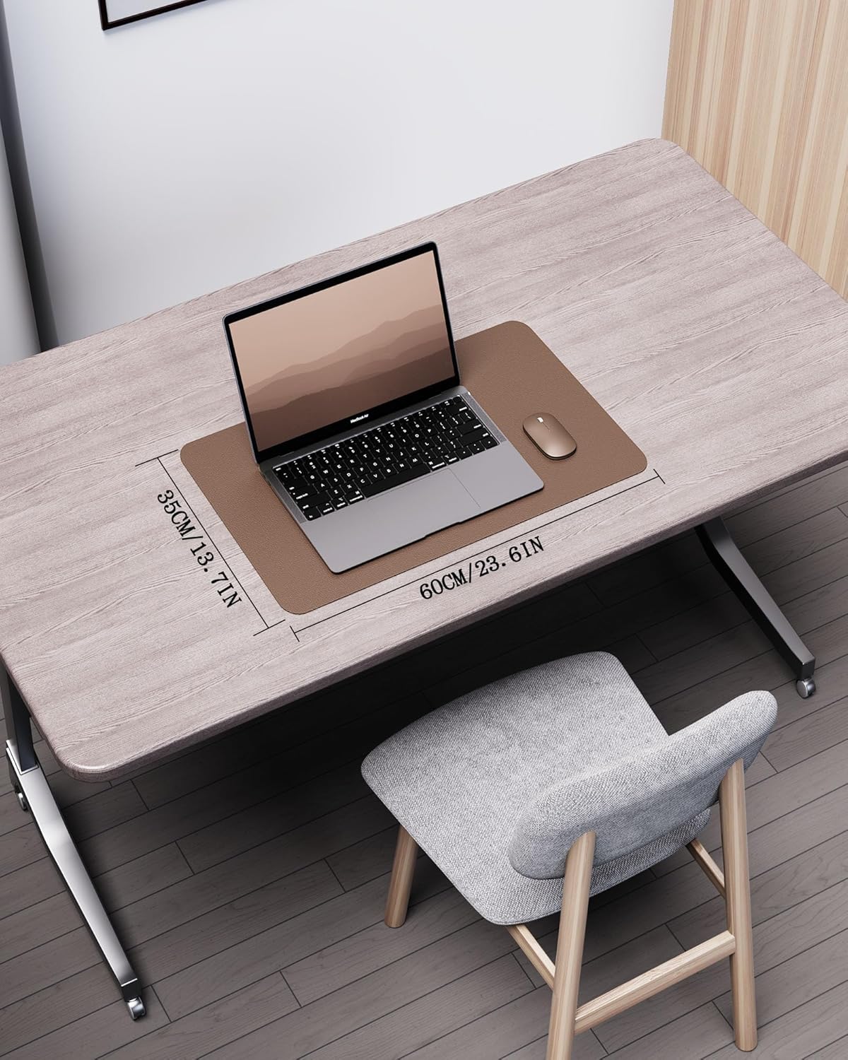 YSAGi Double-Sided Desk Pad, Leather Desk Mat, Eco Cork Desk Pad Protector, Large Mouse Pad for Desk, Waterproof Desk Blotter Pad, Desk Writing Pad for Office Work/Home(23.6"x13.7",Coffee+Cork)