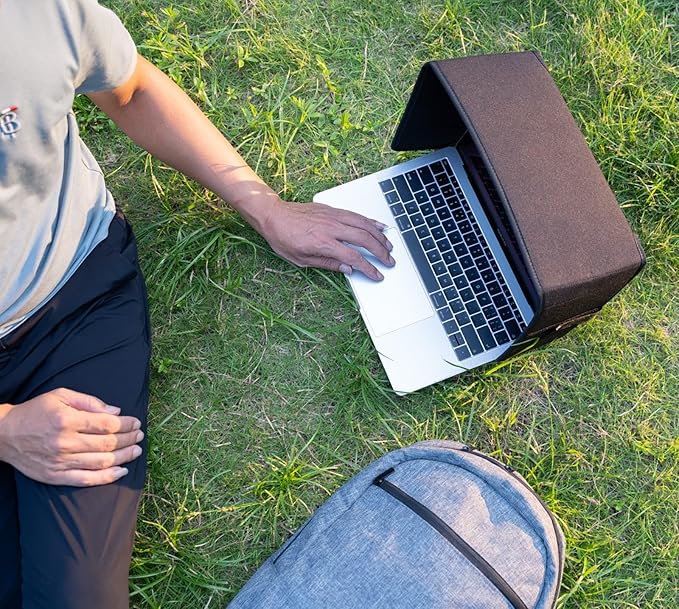 TT TYTX Laptop Sun Shade for Outdoor Work, Light Weight Computer Privacy Hood & Glare Shield, Foldable Shield Cover, L(Most 15-16" Laptop)