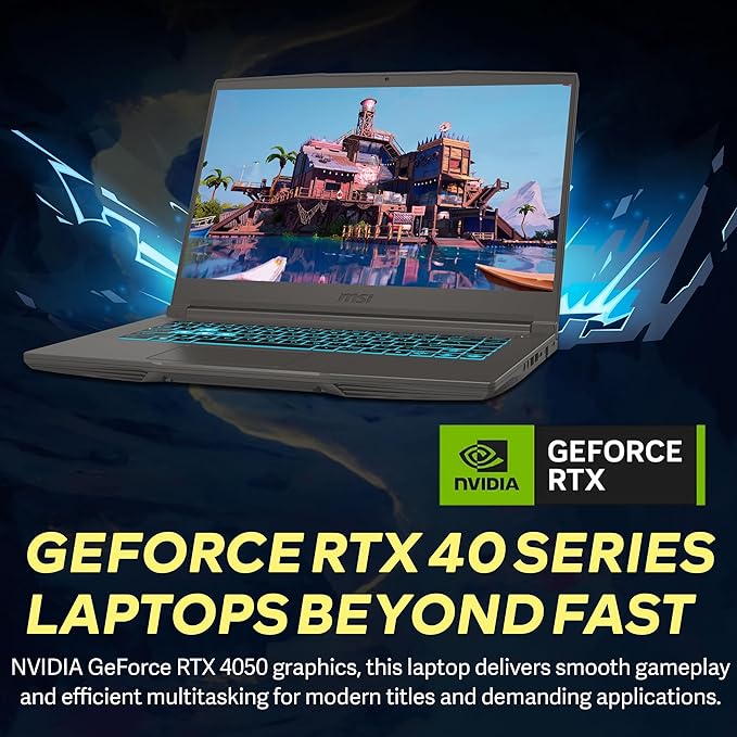 msi Thin 15 15.6" FHD 144Hz Gaming Laptop, Intel i5-13420H, NVIDIA GeForce RTX 4050, 16GB DDR4 RAM, 512GB PCIe SSD, Backlit Keyboard, Wi-Fi 6E, Webcam, Win 11 Pro, Gray, 256GB Docking Station Set