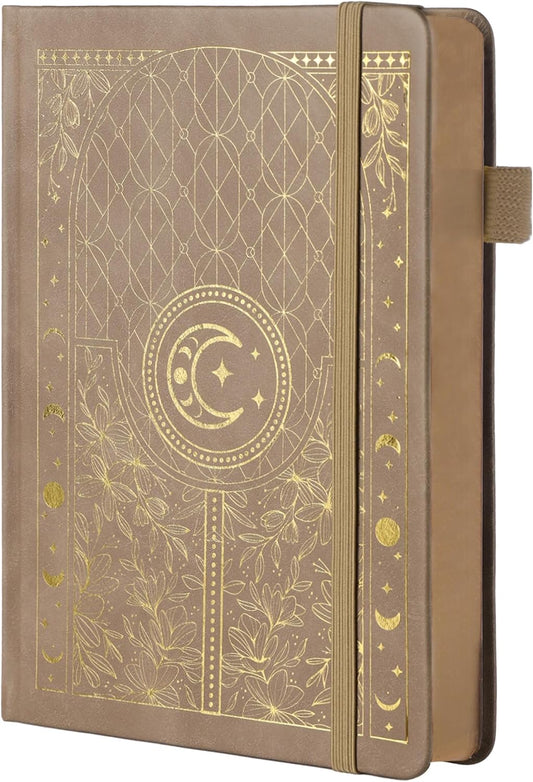 TIEFOSSI Bullet Dotted Journal Notebook, 160gsm 256 Numbered Thick Paper, A5 Hardcover Dotted Grid Diary for Women Men Work Writing, Bullet Dot Journaling, Drawing, 5.8 x 8.3 in