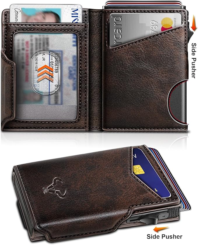 BULLIANT Men Airtag Wallet,Slim Front Pocket Wallet Money Clip for Men Gift 3.8"x2.7",Pop-up Access