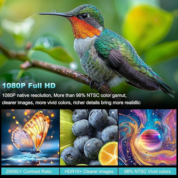 [Built-in Electric Bracket] Smart projector,Outdoor Projector With Wifi And Bluetooth,Full HD 1080P Native，Portable Porjector With Auto Focus&Keystone ,Movie Projector For Indoor&Outdoor Dess C4 Pro