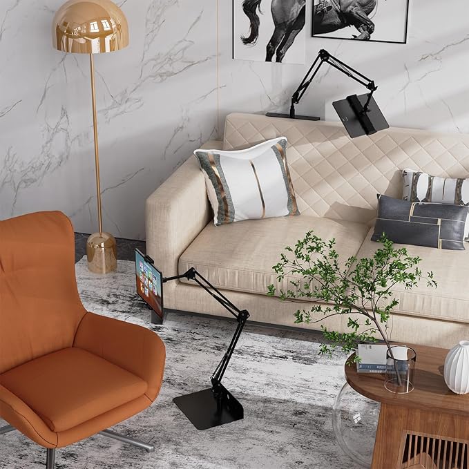 Phone and Tablet Stand for Home Office Desk、Bed、Sofa。Double Weight Base, Can Be Vertical, Hidden Clip.Adjustable Height, Angle, Suitable for Amazon Kindle Fire or 6-11 inch Device Accessories