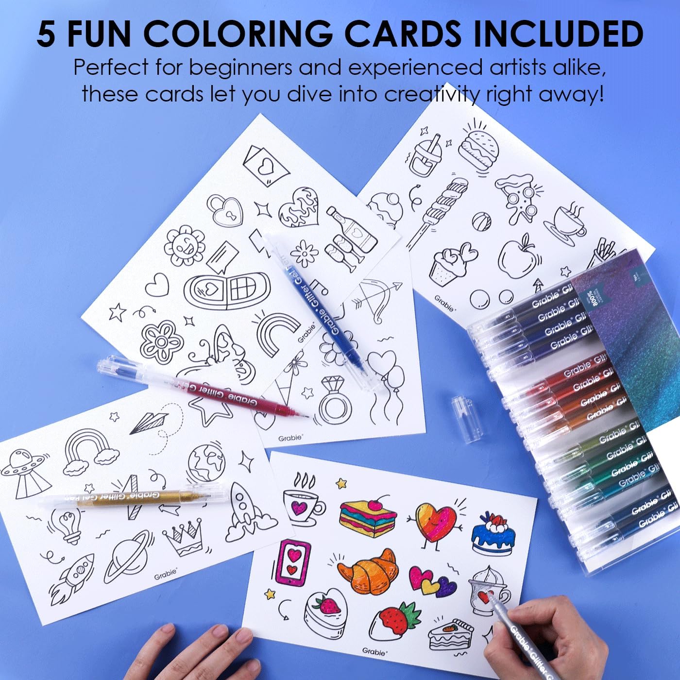 Jumbo Glitter Gel Ink Pen Set Of 18, Metallic Vibrant Sparkle Gel Pens for Coloring, Sparkle Markers, Glitter Pens for Adults (18 Colors Jumbo Gel Pens)