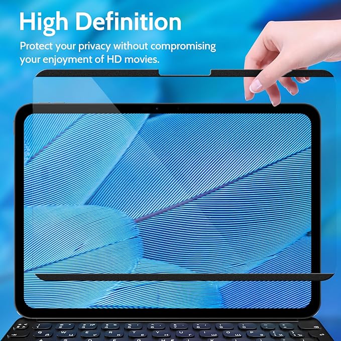Magnetic Privacy Screen Protector for iPad Pro 13 Inch 7th (2024, M4), Removable Anti Blue Light Glare Spy Private Filter, High Sensitive Bubble-Free Easy Install Black Security Screen