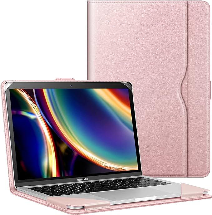 Fintie Sleeve Case Cover for MacBook Air 13.6 A3240 A3113 A2681 M4 M3 M2, Air 13 A2337 (M1) / A2179 / A1932, MacBook Pro 13 A2338 (M2 M1) / A2251 / A2289 / A2159 / A1989 / A1706 / A1708, Rose Gold