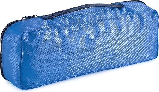 Amazon Essentials 4-Piece Packing Cubes Travel Accessories Set, Luggage Organizer with Double Zipper, Mesh Top, 100% Polyester, Small/Medium/Large/Slim, Blue (Previously Amazon Basics)