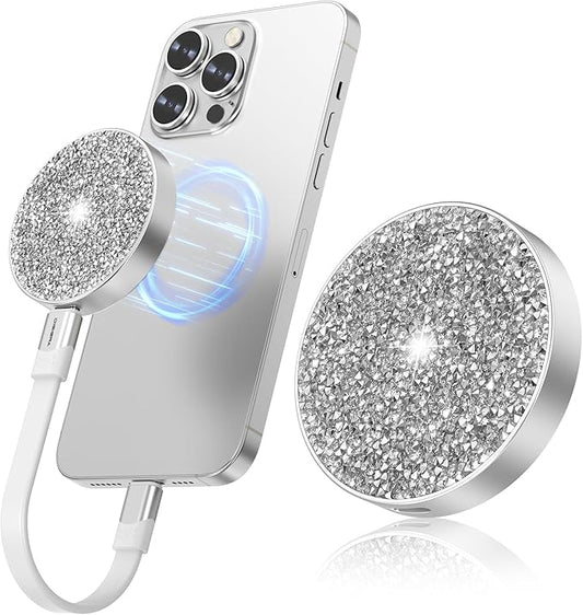 1TB Magnetic Portable SSD, USB-C 3.2 Gen 2x2 External Solid State Drives w/Speeds Up to 2000MB/s, Compact & Durable, Compatible with iPhone 15/16 Series & Other USB-C Devices, Diamond Silver