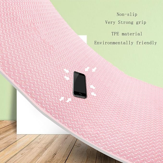 Yoga Mat 1/3 inch QMKGEC Exercise Mats 8mm TPE Non-Slip Extra Thick High-Density Eco Friendly for Yoga Workout Pilates Yoga Mats for Women Men
