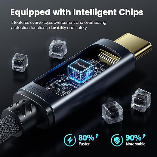 USB C Cable 6.6ft 240W Fast Charging Cord with LED Display Compatible with iPhone 17 16 15 Pro Plus Pro Max Air, iPad Pro, Samsung Galaxy S24 S23, Switch, MacBook Air, Pixel