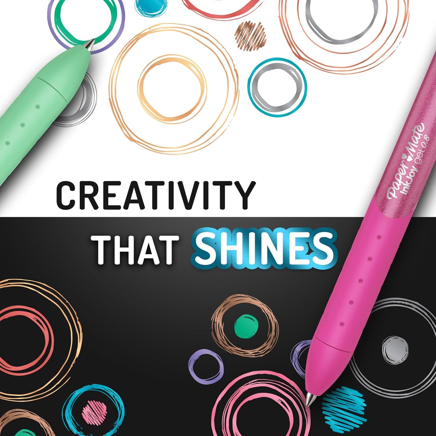 Paper Mate InkJoy Gel Pens, Metallic Pens, Retractable, Medium Point, (0.8mm) Assorted Colors, 10 Count