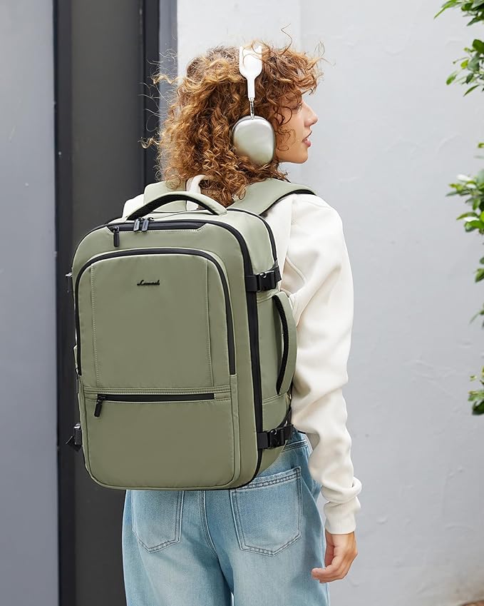 LOVEVOOK Travel Backpack for Women & Men, 50L Large Carry On Backpack Airline Approved, TSA Personal Item Weekender Bag, Water Resistant Laptop Backpacks with 3 Packing Cubes for Travel Essentials