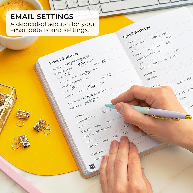 Clever Fox Password Book – Alphabetized Internet Address & Password Organizer – Computer & Website Password Keeper Notebook – Log-In Password Journal - Medium, A5, 8.3x5.8″, Hardcover (Rose Gold)