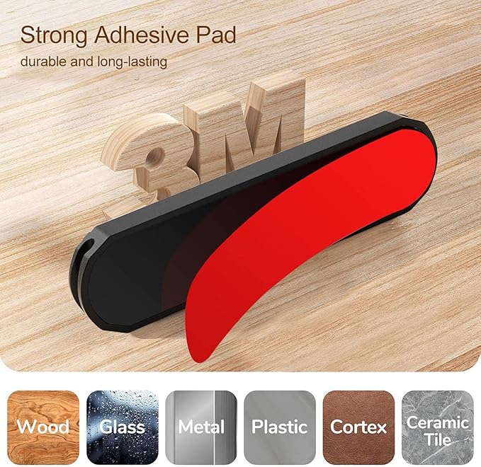 Dracool Magnetic Cable Holder 6 Slots Cable Clips Cable Management Wire Organizer Under Desk Self Adhesive Sticky for USB Cord Wall Nightstand Car Charging Power Office Home Wire Clips - Black