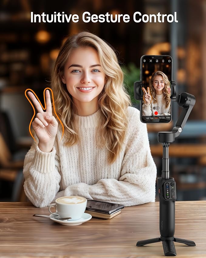 hohem iSteady X3 SE Plus Gimbal Stabilizer for iPhone, 3-Axis Phone Gimbal with Detachable Remote Control, Extendable Rod, 11-Hour Battery, Portable Foldable Stabilizer for Video Recording
