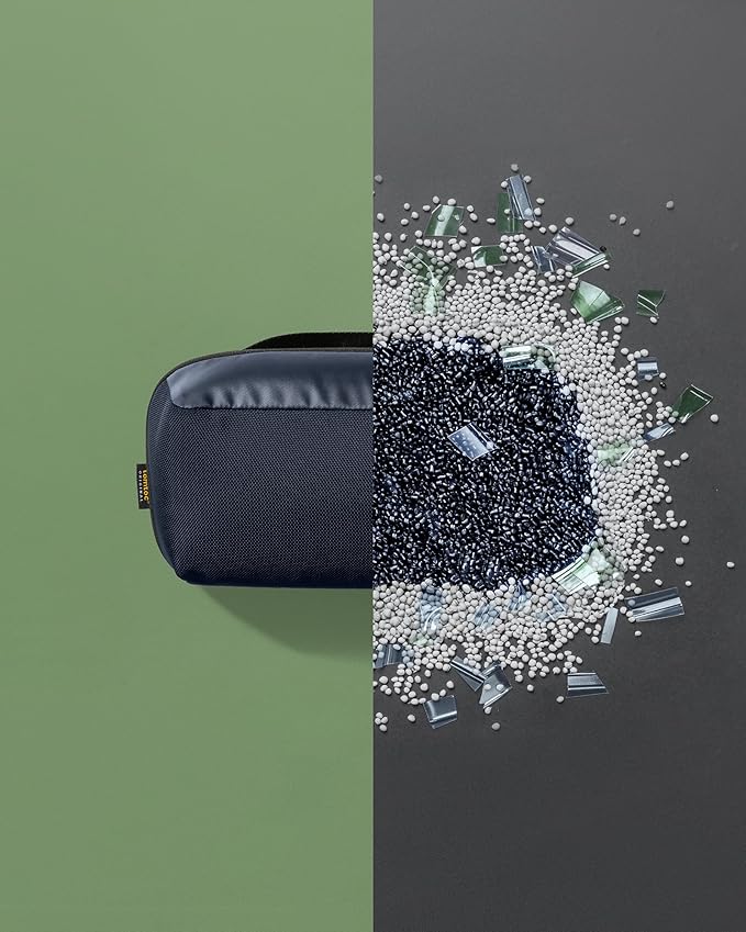 tomtoc Electronic Organizer Accessory Tech Pouch for MacBook Charger, Cables, Power Bank, Hard Drive, Cords, Water-resistant Storage Bag with Removable Card Slots for USB Adapter, Memory Card, Blue