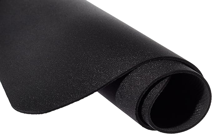 Amazon Basics Large Square Computer Mouse Pad, Cloth and Rubberized Base, 17.7L x 15.7W inches, Black