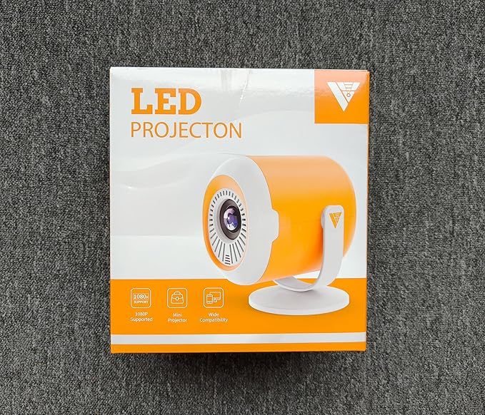 Portable Mini Projector with WiFi and Bluetooth Rotatable Movie Projector with Electronic Focus LED Pico Projectors for Home Theater Compatible with Smartphone, TV Stick, Laptop, HDMI, USB