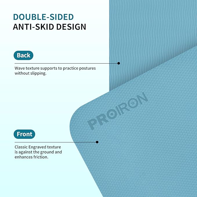 PROIRON Foldable Yoga Mat 0.24"/0.16" for Home Workout & Travel, Non Slip Travel Yoga Mats with Carry Bag, Packable Yoga Mat for Home Gym, Pilates, Fitness,Stretching