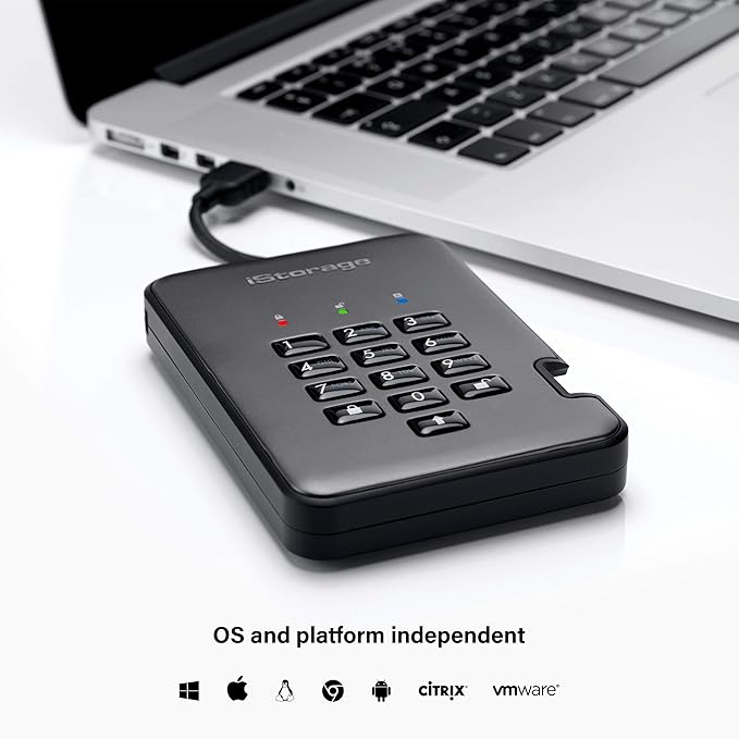 iStorage diskAshur PRO2 SSD 1TB |Secure Solid State Drive | FIPS Level 3 certified | Password protected | Dust/Water-Resistant | Hardware encryption