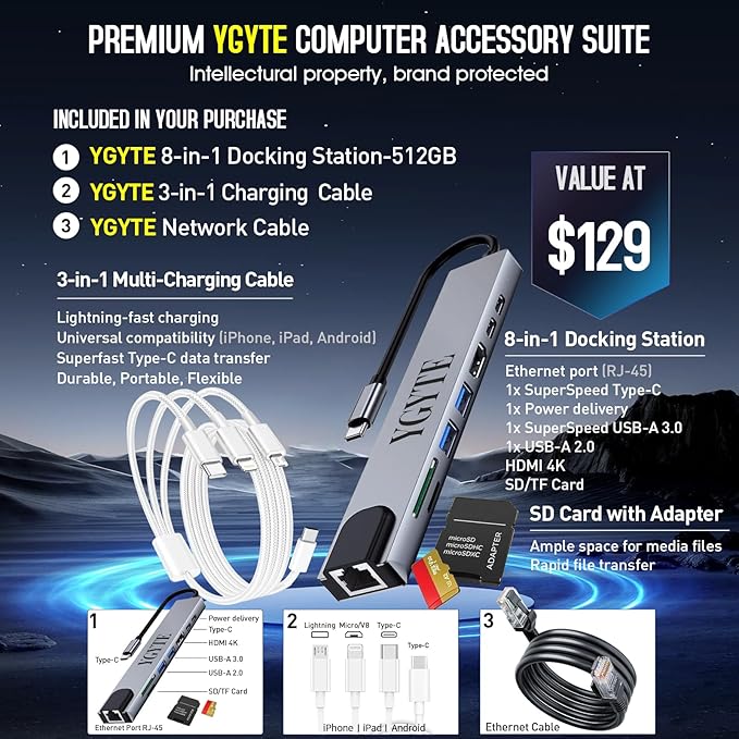 HP 17 Inch Laptop Computer, FHD IPS 17.3 Business Laptop PC, Intel Core i5, 16GB RAM, 512GB SSD+512GB Docking Set, Lifetime Microsoft Office, Windows 11 Pro, Long Battery Life, 10 Key Number Pad