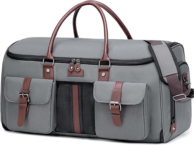 Carry on Garment Bag for Travel, Convertible Garment Duffle Bags for Men Women - 2 in 1 Hanging Suitcase Suit Travel Bags with Shoe Compartment